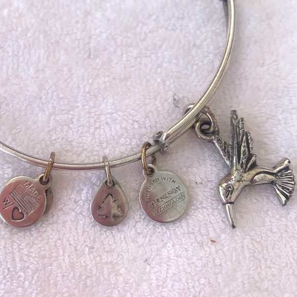 Alex and Ani Hummingbird Charm Bracelet Silver Finish 2”- 3.5” - Picture 2 of 3